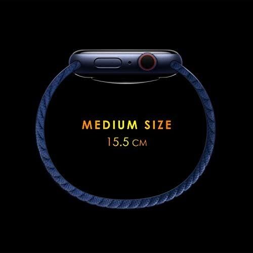 Watch 4 Pro Için Kordon, (Medium Size, 155MM) Braided Solo Loop Band Siyah