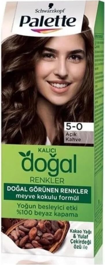 Kalıcı Doğal Renkler 5-0 Açık Kahve Kakao Yağı & Yulaf Çekirdeği Özlü Saç Boyası