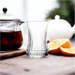6’lı  Desenli Cam Çay Bardağı Seti – 160 ml Ince Belli Modern Tasarım – Isıya Dayanıklı Cam Bardak – Şık ve Zarif Sunum Için Çay ve Kahve Bardağı