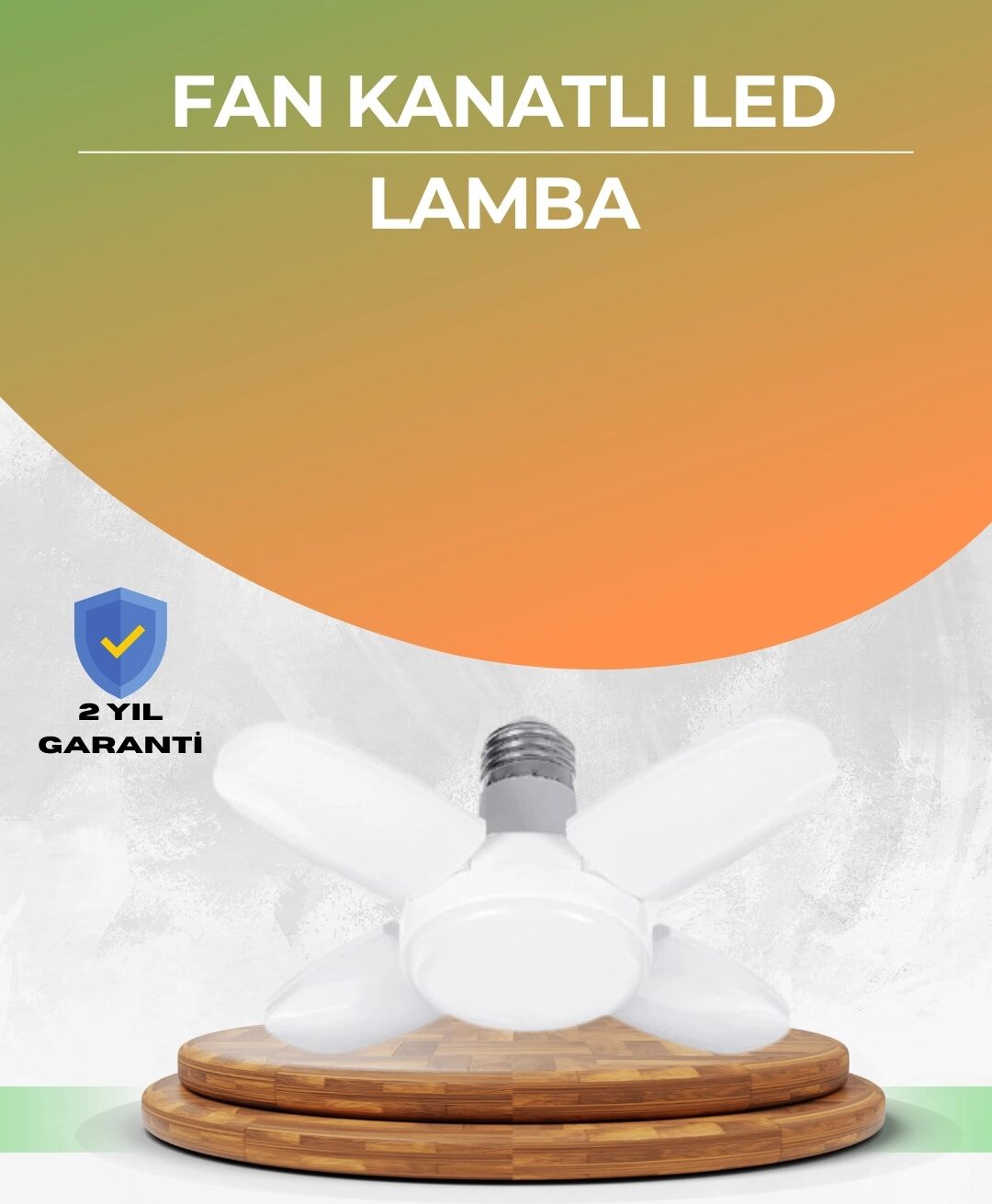 Tasarruflu Pervane LED Ampül 4 Kollu 60 Watt Geniş Alan Aydınlatma