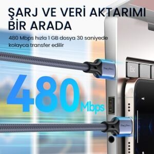 27W 3A USB Type-C To Lightning iPhone iPad Hızlı Şarj ve Data Kablosu 1.2 Metre