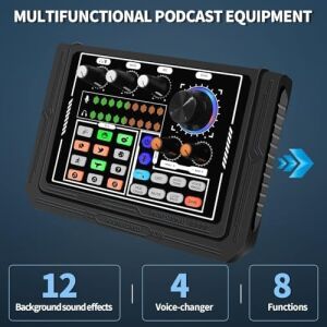 Ses Kartı Youtube Kick Podcast ve Yayıncı, Ses Kartı, Dj Mikser, Taşınabilir Podcast Prodüksiyon Stüdyosu, Canlı Yayın, Kayıt, Oyun Için Kondenser Ses Kartlı Mikrofon Mikseri P800