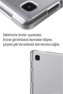 Galaxy Tab A11 8.7 Inç Ile Uyumlu Kılıf Kamera Lens Korumalı Şeffaf Silikon Tablet Kılıfı Sova