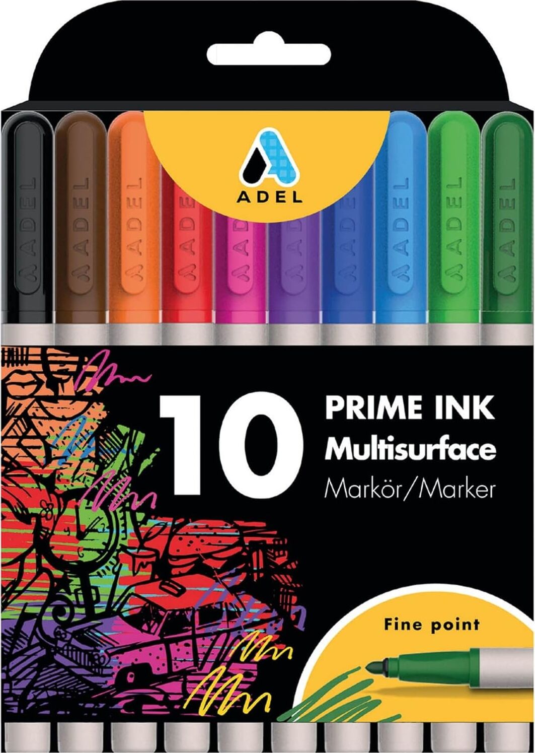 Prime Ink Multisurface 10'lu Klasik Markör