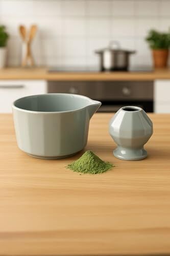 4lü Matcha Set Kase Kaşık Whisk Tutucu Bambu Whisk Çırpıcı ve Bambu Kaşık MT248
