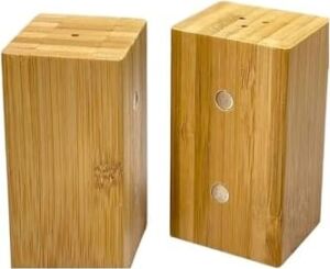 Bambu Kare Magnetli Tuzluk Karabiberlik Seti, Ahşap, Kahverengi, 2 Parça