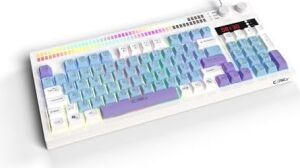 K1 Fonksiyonel Çift LCD Ekran & Çift Rgb - Ses Kontrolcülü Membran 94 Tuşlu Rgb Modlu Gaming Klavye