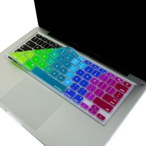 Ingilizce Q Klavye Koruyucu Silikon Apple MacBook Air 13 & Pro 13/15 ile Uyumlu | Us Amerikan Düz Enter | A1278 A1502 A1425 A1369 A1466 A1286 A1398 Pembe Yeşil
