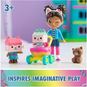 Gabby's Dollhouse, Kitty Care Figür Seti, 2 Kedi Figürü ve Bebek Arabası ile Gabby, 3 Yaş ve Üzeri