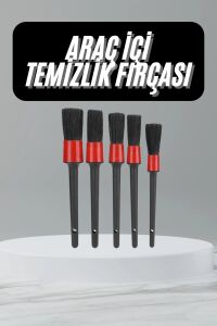 5 Adet Oto Detaylı Temizleyici Araç Içi Temizlik Fırça Seti Koltuk Döşeme Kapı Toz Alma Fırçası