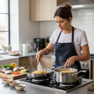 Akasya Saplı Premium Silikon Spatula – Isıya Dayanıklı, Yapışmaz ve Çizmez Yüzeyli, Doğal Ahşap Saplı Mutfak Gereci (Üç Renk Seçeneği) (Beyaz)