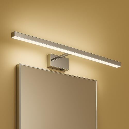 Kanarya 40 cm 8W LED Ayna & Resim Apliği Krom | 4200K Gün Işığı, 720 Lümen, IP45 Su Korumalı, 64W Eşdeğer, Açma/kapama Anahtarlı, 220V Modern Duvar Aydınlatma Armatürü