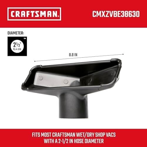 CMXZVBE38630 2-1/2 Inç Yardımcı Nozul Islak/kuru Atölye Vakum Ataşmanı, Sert Yüzeyleri Temizlemek Için Endüstriyel Sınıf Mağaza Vakum Aksesuarı, 2-1/2 Inç Hortum Çapına Uyar