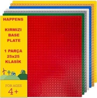 Classic Kırmızı Zemin Plaka, +4 Yaratıcı Oyuncak Yapım Seti (1 Parça) 25CMX25CM, Baseplate
