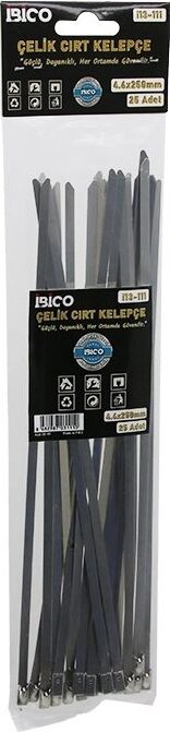25'li Cırt Kelepçe - Paslanmaz Çelik - Kablo Bağı