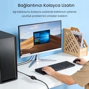 Cat6 1000MBPS Gigabit Ftp RJ45 Ethernet Ağ Uzatma Kablosu 1 Metre