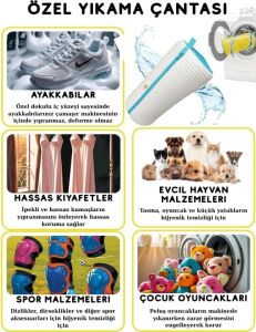 Çok Amaçlı Yıkama Çantası ve Kurutma Filesi, 2'si 1 Arada Takım, Mavi, Xl Boyut