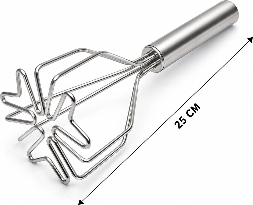 Patates Ezici - Kalp Şekilli - Paslanmaz Çelik - 26 cm Uzunluk