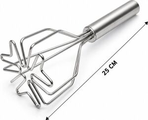 Patates Ezici - Kalp Şekilli - Paslanmaz Çelik - 26 cm Uzunluk