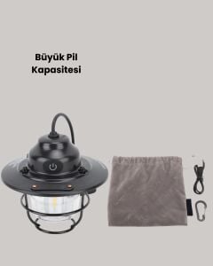 Hafif ve Taşınabilir Retro Tasarım Kamp Lambası