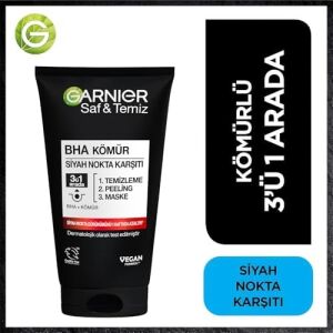 Skin Naturals Saf & Temiz Siyah Nokta Karşıtı Kömürlü 3'ü 1 Arada (1 x 150 Ml)