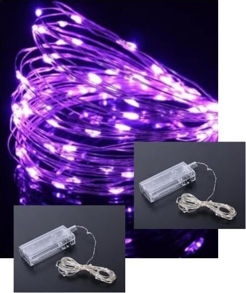 2 Adet - 3 Metre LED Peri Işıkları Yılbaşı Kutlama | Dolap Içi Aydınlatma Pil Ile Çalışan Işık Şeritleri | Iç Mekan ve Dış Mekan Süslemeler Tv Arkası (Mor)