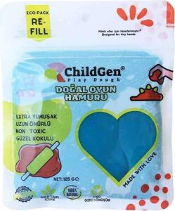 Doğal Oyun Hamuru - Mavi -Vakumlu Kartuş Paket - (Ecopack-Refill)