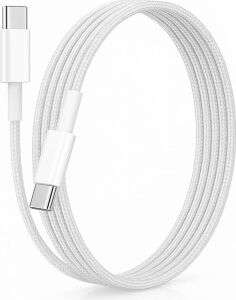 60W Type-C To Type-C 1 Metre Dayanıklı Örgülü Hızlı Şarj & Veri Kablosu Iphone 17/16/15 Uyumlu Pro Max Air, Galaxy S10 S9 S8 Plus, Note 10 9 8 Uyumlu