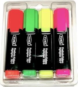 Feyza Yapı Yuma Fosforlu Blisterli Kalem 4 Lü YM-792-4