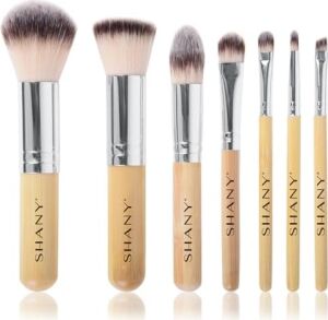 Shany I Love Bamboo - 7 Parça Petite Pro Bambu Fırça Seti, Taşıma Çantalı