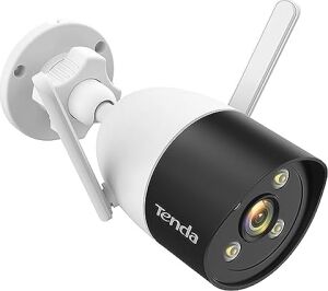 Tenda Güvenlik Kamerası Dış Wlan, 1080P Ip Kamera, 30 M Tam Renkli Gece Görüşü, Iki Yönlü Ses, Alarm Bildirimi, Kişi Tanıma ve Hareket Algılama, IP66, Sd Kart ve Bulut ve Nvr Bellek, Ct3