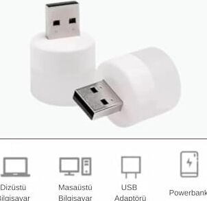 Neo Vista Mini USB LED Gece Lambası - Powerbank ve Laptop Uyumlu Ortam Işığı (5, Gün Işığı)