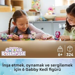 Gabby’s Dollhouse Gabby’nin Parçalarla Inşa Edilen Kedi Arkadaşları 11215-6 Yaş ve Üzeri Çocuklar Için 6 Hayvan Figürü Içeren Yaratıcı Oyuncak Yapım Seti, Yılbaşı Hediyesi Fikri (324 Parça)