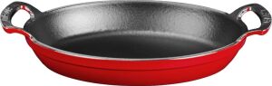Metal Oval Kuplu Döküm Tava 27X20, Kırmızı