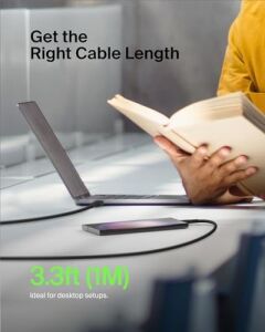 Usb-C Kablosu (Boost Charge Usb-C-Usb Kablosu, NOTE10, S10, 4, iPad Pro, Switch ve Daha Fazlası Için USB C Tipi Kablosu) 1 Metre, Siyah