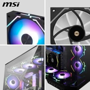 Msı Mpg EZ120 Argb Manyetik Daisy-Chain 120MM Argb Kasa Fanı, Siyah, Patentli Manyetik Bağlantı Bloğu