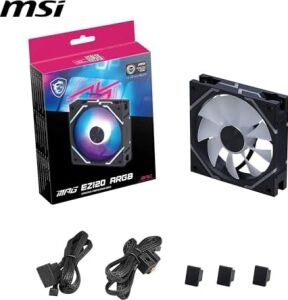 Msı Mpg EZ120 Argb Manyetik Daisy-Chain 120MM Argb Kasa Fanı, Siyah, Patentli Manyetik Bağlantı Bloğu