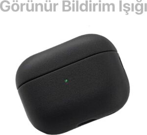 Airpods 4. Nesil ile Uyumlu Leather Skin Serisi Parmak Izi Tutmayan Dış Yüzeye Sahip ve Mükemmel Koruma Sağlayan Orta Sertlikte Silikon Kılıf (Siyah, Airpods 4)