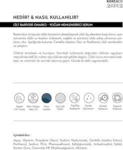 Centella ve Cica ve Ceramide Onarıcı, Aydınlatıcı, 24 Saat Nemlendirme Ampoule