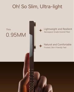 Raptıc S26 Ultra Kılıf Için Aramid Cilt, Magsafe ile Uyumlu, Kaymaz ve Ultra Ince Hafif Kılıf S26 Ultra Kılıf Kılıfsız Hissi, 1500D Aramid Fiber Aerowoven Dokular, Serenity Amber