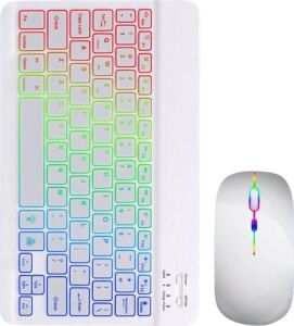 Aydınlatmalı Kablosuz Klavye Mouse Seti Bluetooth Bağlantılı Çoklu Cihaz Uyumlu
