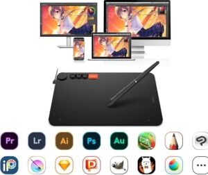 VO1060 10X6 4 Kısayol Tuşlu Sağ/sol El Uyumlu Grafik Tablet+Kalem