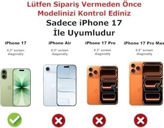 - iPhone 17 ile Uyumlu Apple Kılıf Içi Kadife Ekran ve Kamera Yükseltili Lansman Silikon Koruyucu Kapak