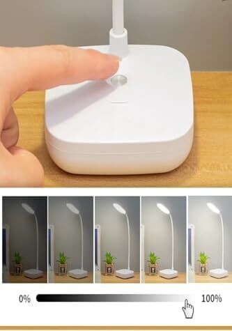 Kablosuz Şarjlı Dokunmatik Üç Renk LED Masa Lambası Ders Çalışma Okuma Işığı Dimmer Ayarlı Wb-01