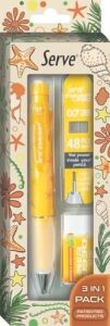 Doğa Desenli Deep Kalem, Deep Silgi ve Deep Min, 0.7 Mm, Hardal Sarısı