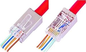 4388 Yeni Nesil Delikli Metal RJ45 Jack Internet Cat Kablo Ucu, 10 Adet