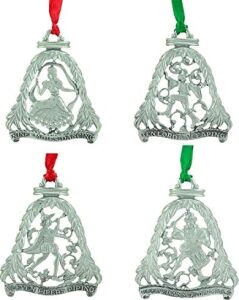 12 Günlük Noel Süs Seti, 12'li Metal Süs Seti, 7,7 Cm, Abbey & Ca Gift