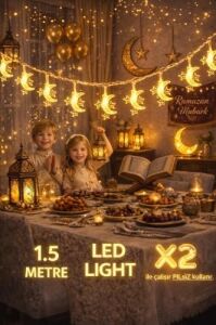 Pilli LED Işık, Şerit LED 1,5 Metre Sarı Işıklar Peri Işıkları Aydınlatmalı Şerit LED LED Işık Şerit LED Işık 3 Yıldız 1 Ay