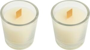 Vanilya Tarçın Portakal Kokulu Mum Seti, Ahşap Fitil, 2’li Cam Bardak Mum, 40 Ml, Dekoratif & Hediyelik