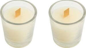 Vanilya Tarçın Portakal Kokulu Mum Seti, Ahşap Fitil, 2’li Cam Bardak Mum, 40 Ml, Dekoratif & Hediyelik